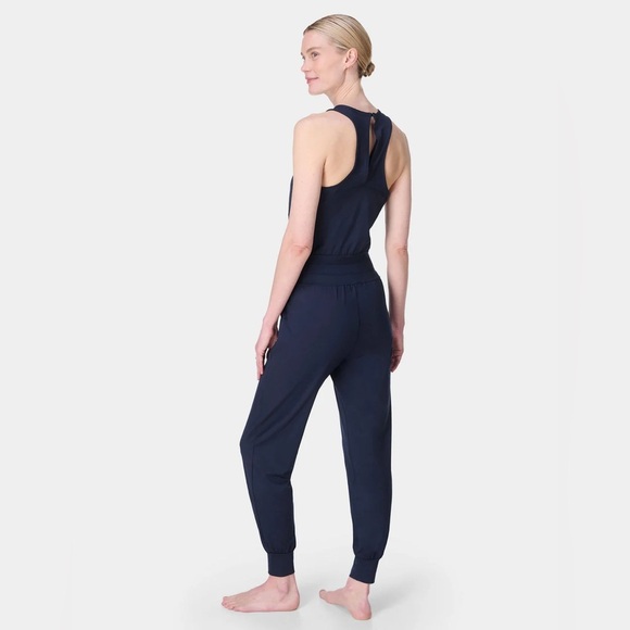 *NWT* Sweaty Betty Gaia Marl Performance Yoga Jumpsuit - Navy - Picture 6 of 6